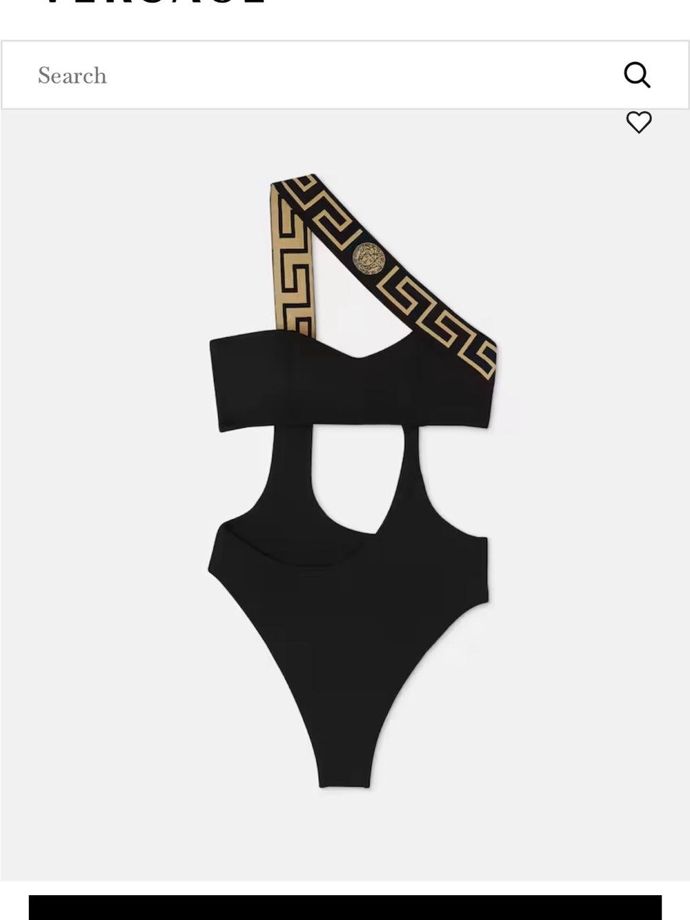 Versace one-shoulder Greca swimsuit 🖤